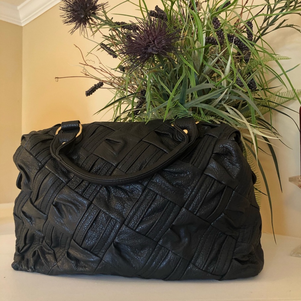 Black Leather Steve Madden Hand Bag